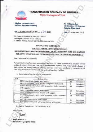 completion certificate